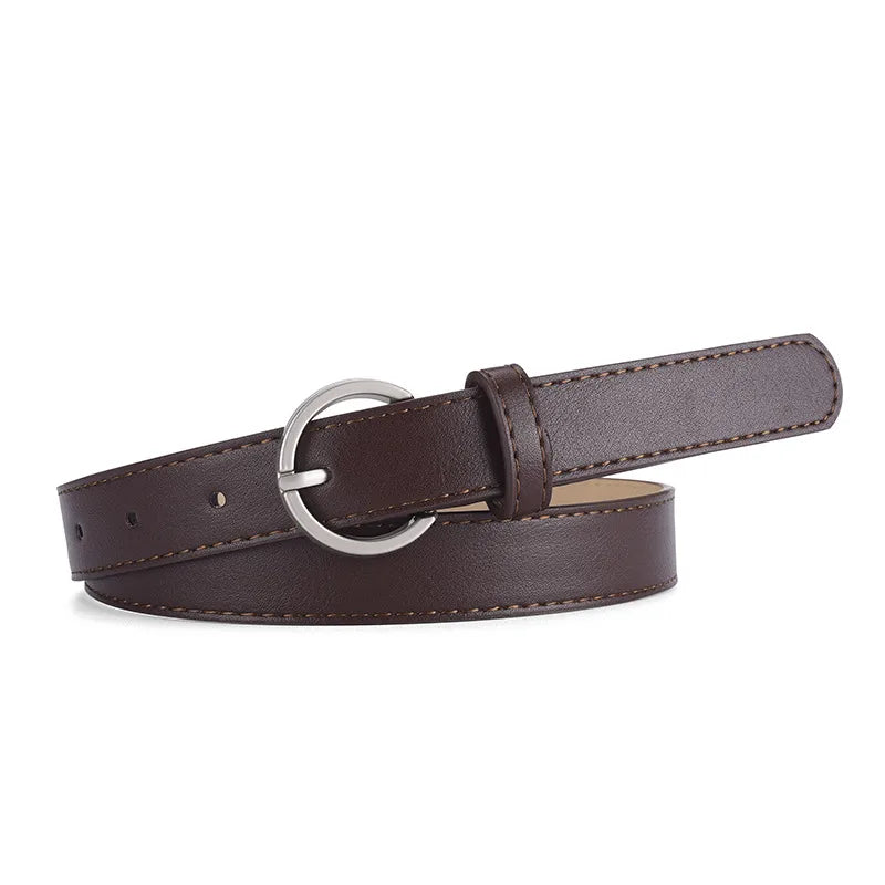 Basic Simple Style Solid Color Pu Leather Alloy Women's Leather Belts