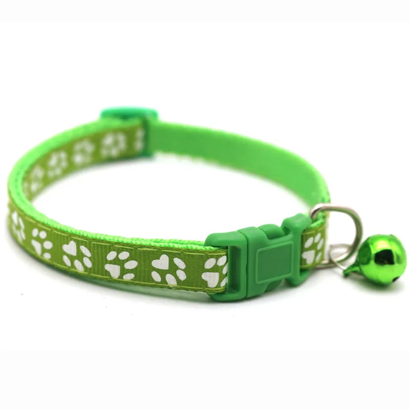 casual pp solid color footprint pet collar