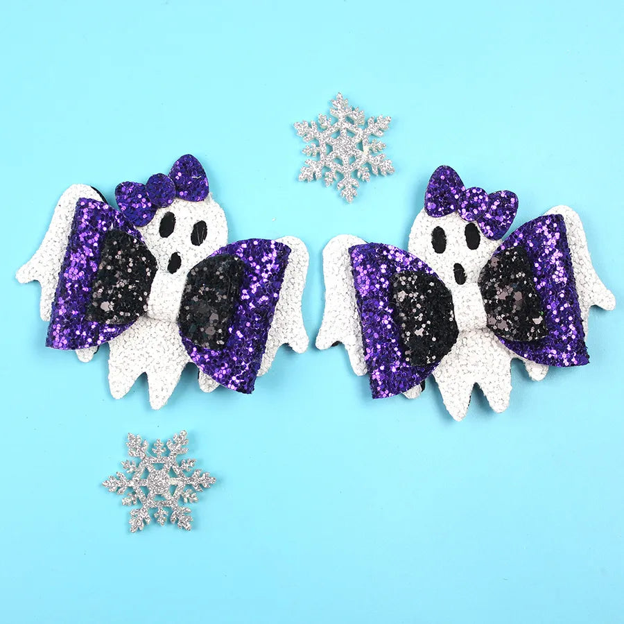 Halloween Heavy Work Skeleton Ghost Butterfly Knot Hair Clip Children's Funny Hair Accessories Customizable Headwear