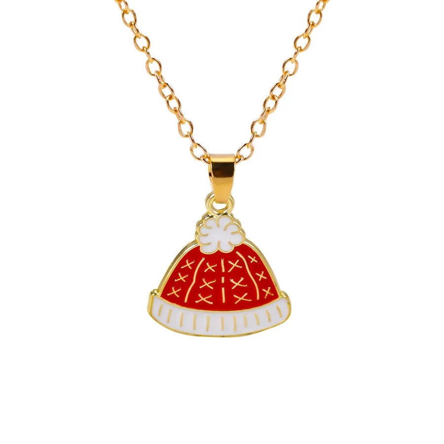 Christmas Themed Alloy Pendant Necklace With Bell Snowflake Design Geometric Pattern For Men And Women Christmas Tree Santa Claus Deer Stick