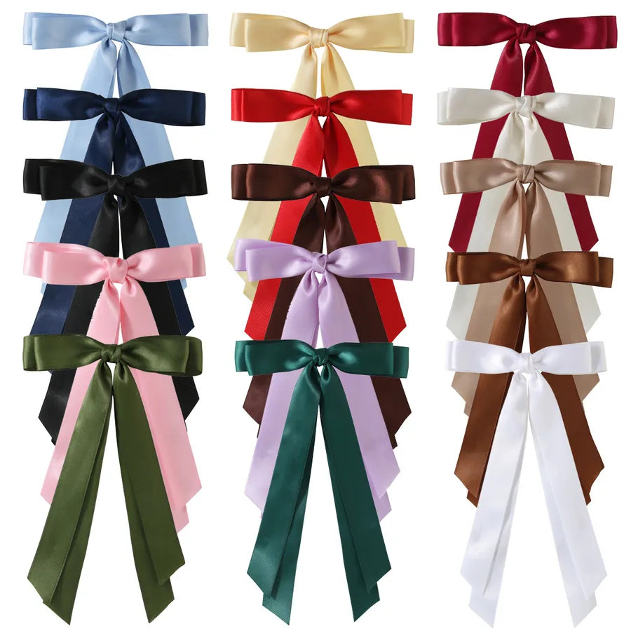 Women's Sweet Simple Style Classic Style Solid Color Bow Knot Cloth Hair Clip