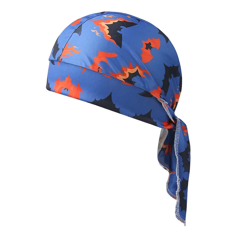 Fashionable Pirate Hat Headscarf Combo For Outdoor Sports And Halloween Party Unique Asymmetric Satin Design Chinese Style Hip Hop