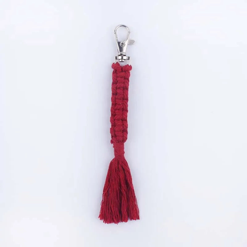 simple style korean style solid color cotton unisex bag pendant keychain