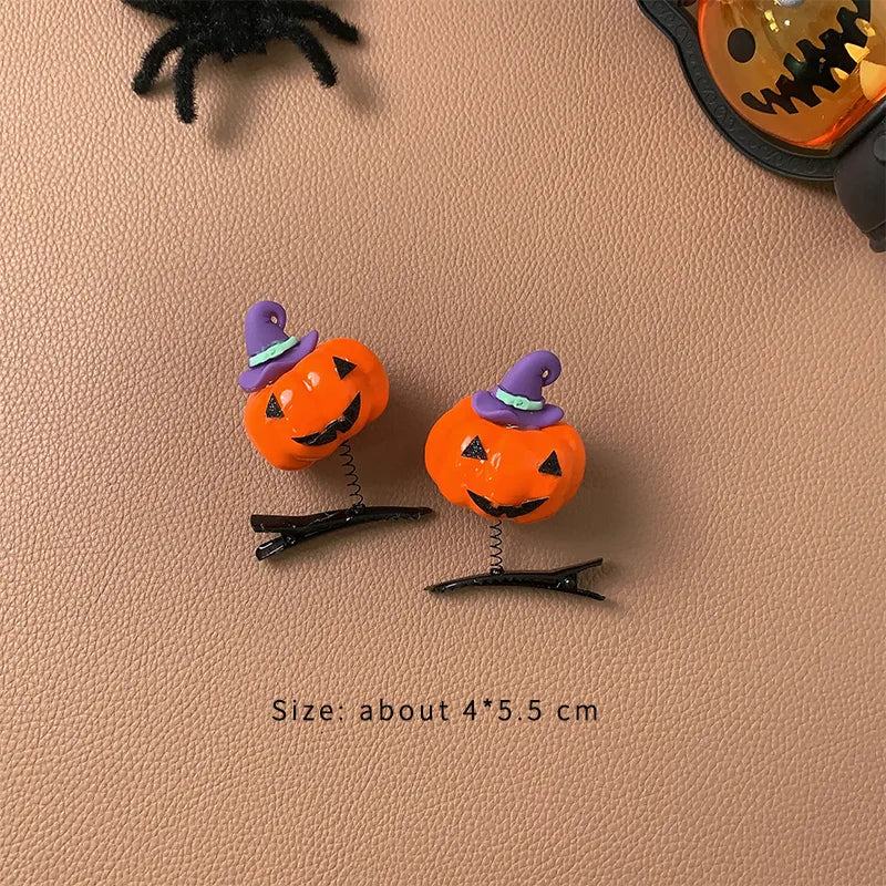 exaggerated funny pumpkin arylic plush hair clip