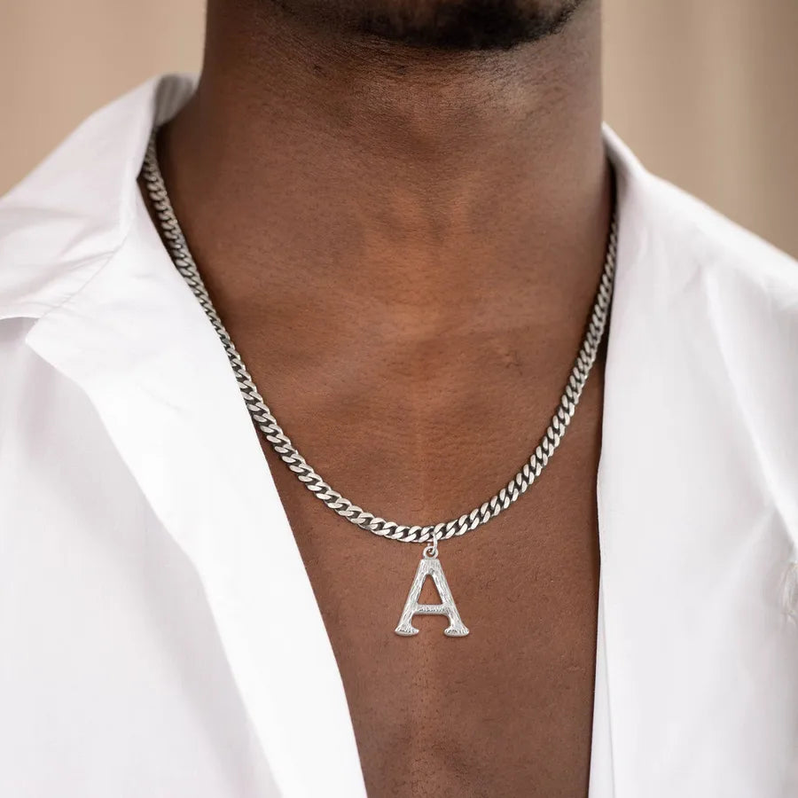 Wholesale Jewelry Modern Style Classic Style Letter 201 Stainless Steel 304 Stainless Steel Pendant Necklace Cuban Link Chain Curb Chain