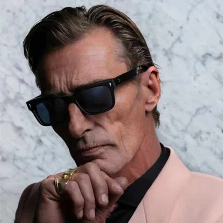 simple style solid color pc square full frame men's sunglasses