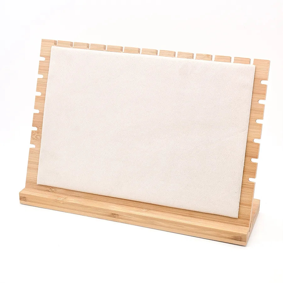 1 Piece Bamboo Flannel Handmade Simple Style Rectangle Jewelry Display Jewelry Rack