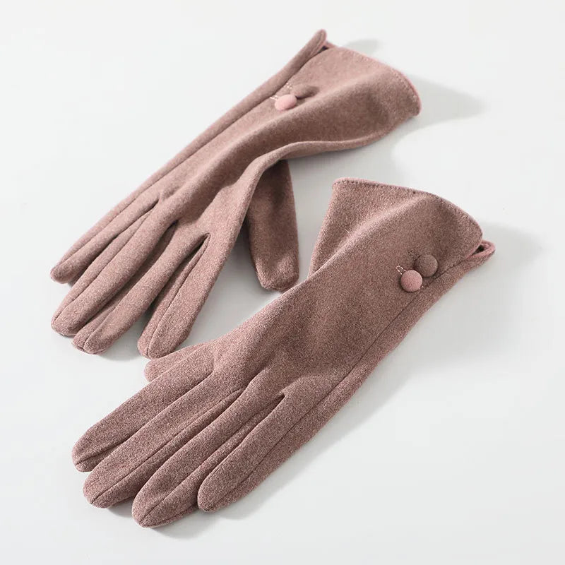 women's fashion solid color velvet polyester gloves 1 pair