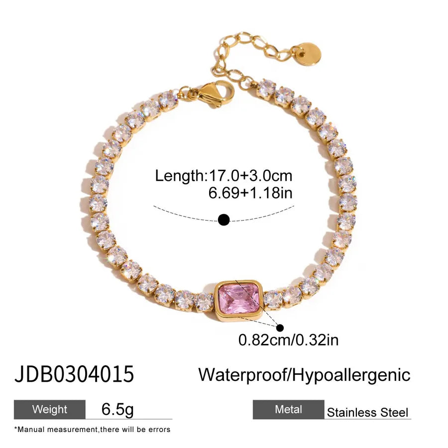 Elegant Sweet Simple Style Heart Shape Lock 304 Stainless Steel Beaded Chain Cuban Link Chain Curb Chain Tennis Chain Bracelets In Bulk