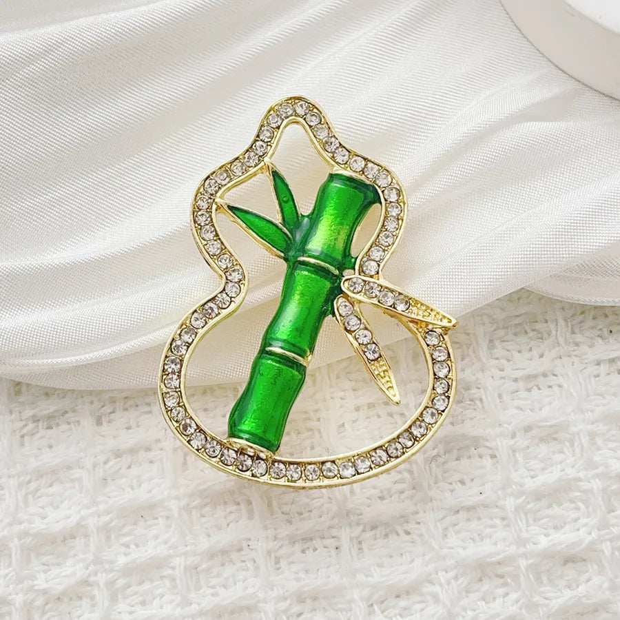 Green Chinese Style Brooch Pin Vintage High-End Tassel Creative Versatile Hanfu Cheongsam Embroidery Zinc Alloy Jewelry Accessory
