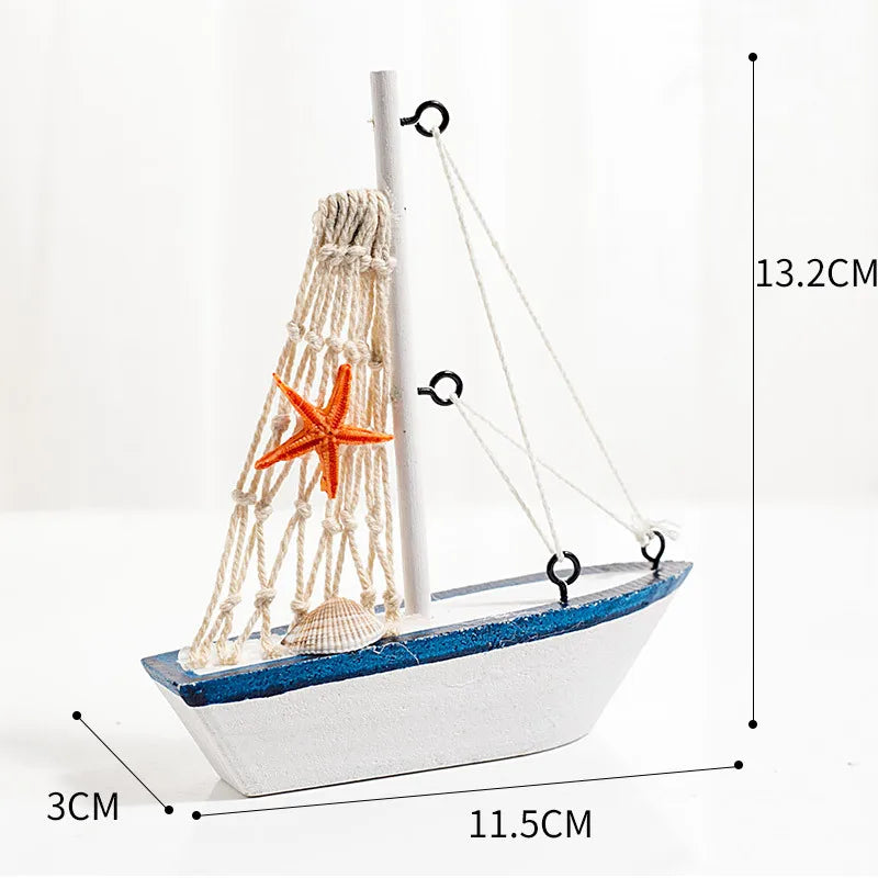 Marine Style Ship Wood Ornaments Artificial Decorations
