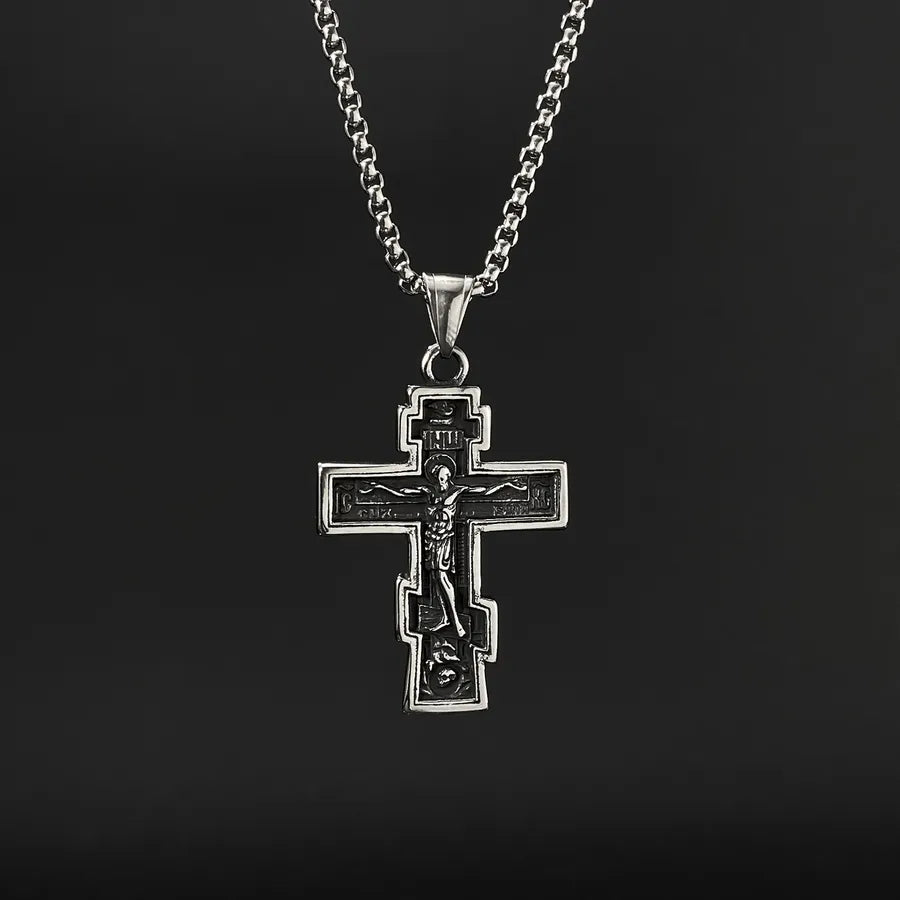 Hip-Hop Vintage Style Cross 304 Stainless Steel Men's Pendant Necklace Necklace Pendant