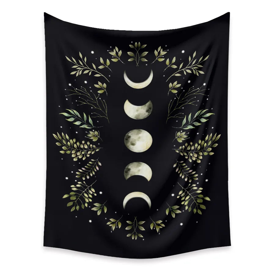 moon phase flowers printing bedroom decoration wall cloth wholesale nihaodropshipping