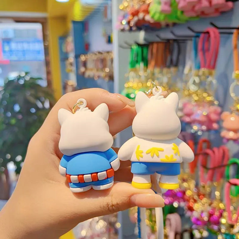 Fashionable Soft Silicone West Highland Dog Keychain Couple Bag Hanging Decoration Precise Gift Key Holder Accessories