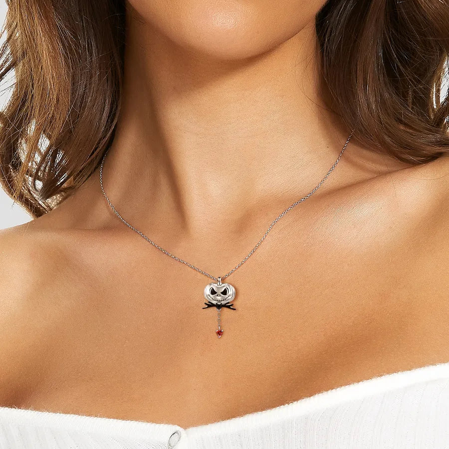 925 Sterling Silver Plating Pumpkin Pendant Necklace