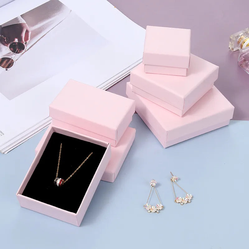1 piece fashion solid color paper jewelry boxes