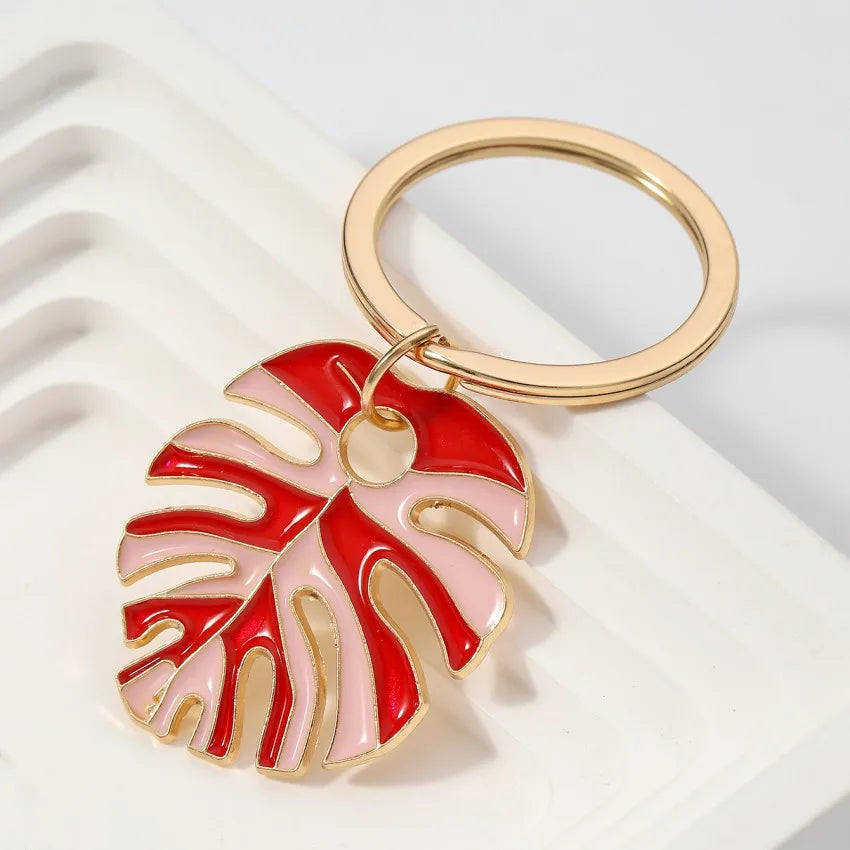 Bohemian Leaves Metal Unisex Bag Pendant Keychain