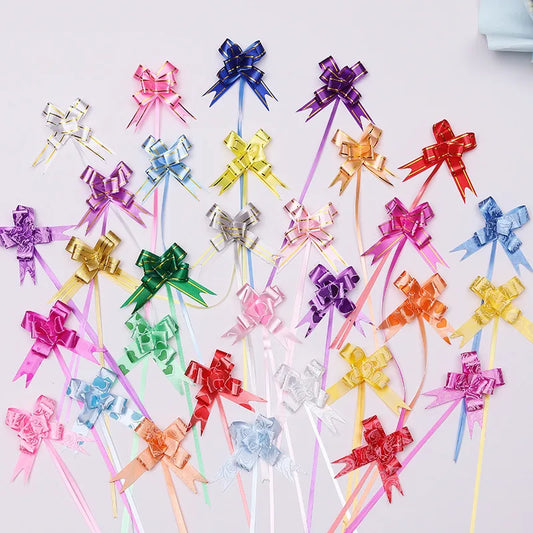 Free Shipping 15# Trumpeter Flower Christmas Holiday Decoration Gift Packaging PP Plastic Flower Bow Ribbon