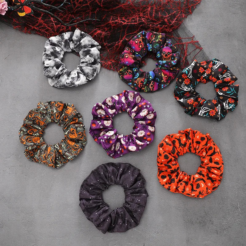 modern style skull cloth hair tie