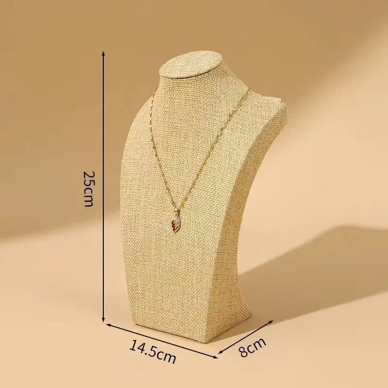 Modern Simplicity Jewelry Necklace Display Stand Counter Display Props Mannequin Pendant Holder Velvet Leather Material
