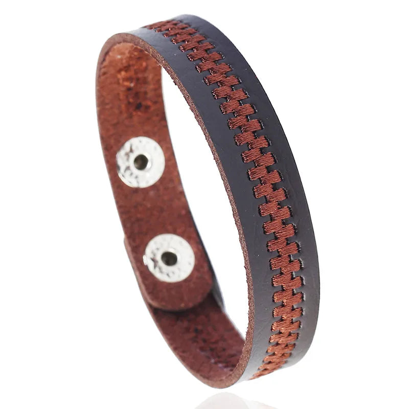 leather fashion geometric bracelet  (black) nhpk2187-black