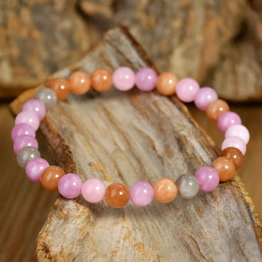 Casual Modern Style Round natural stone Beaded Chain Bracelets In Bulk
