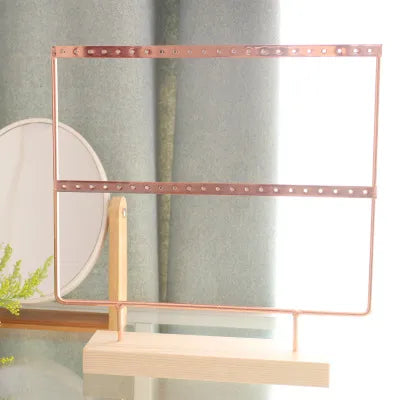 Wrought Iron Creative Earrings Pine Bottom Household Hanging Earrings Earrings Storage Jewelry Display Shelf Factory Wholesale