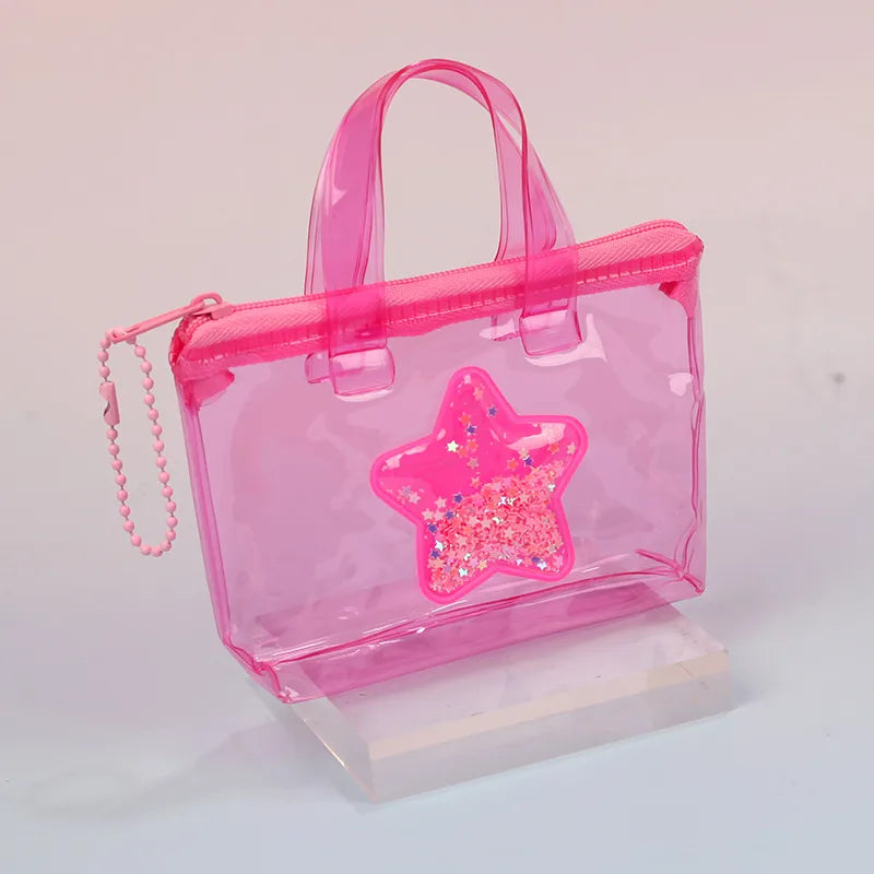 Women's Star Solid Color PVC Zipper Coin Purses