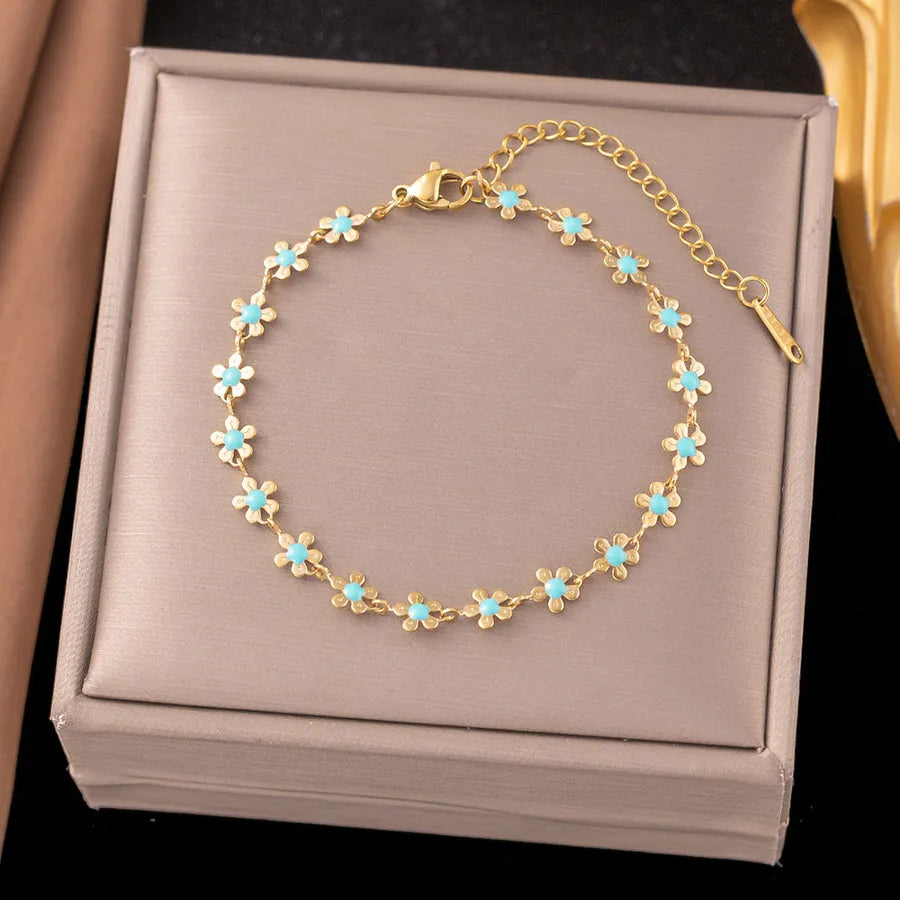 Elegant Simple Style Geometric 304 Stainless Steel Paperclip Chain cable chain Bracelets In Bulk