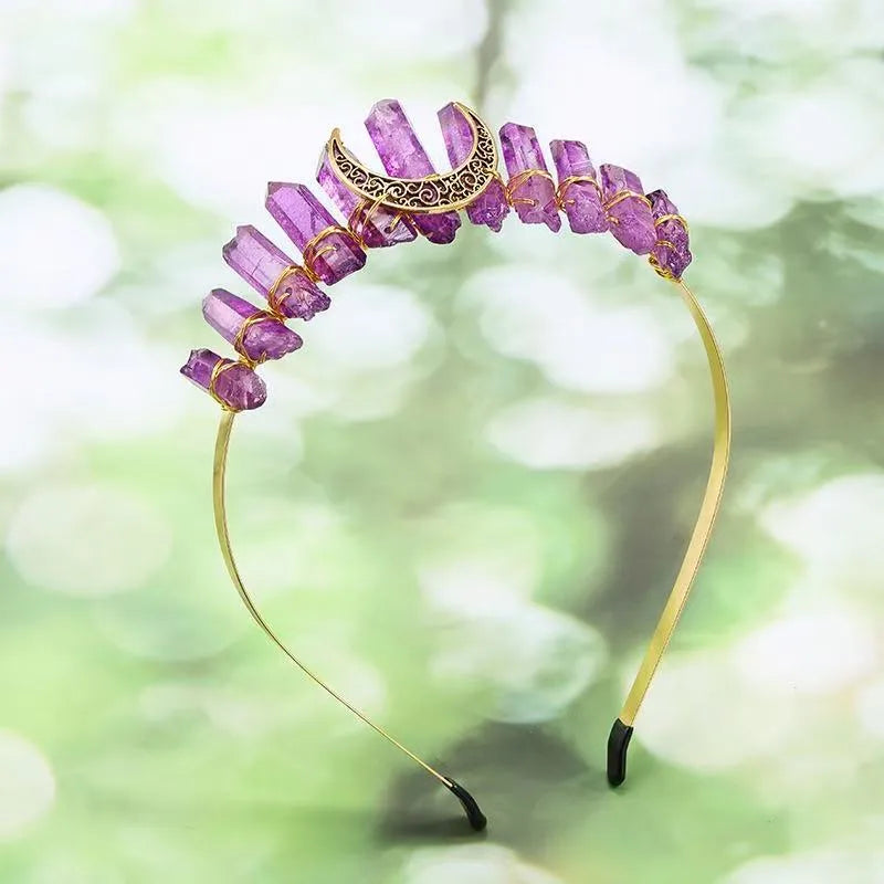 Handmade Pastoral Women's Solid Color Gem Hair Band