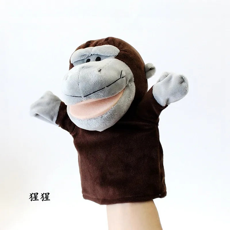 Can open mouth cartoon animal plush hand puppet parent-child toy mouth can move a variety of styles  spot mixed batch