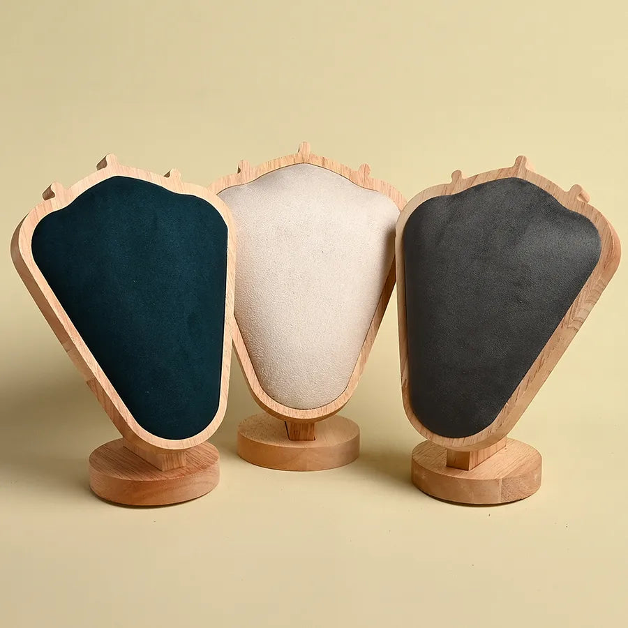 Necklace Jewelry Model Neck Faux Velvet Wood Display Stand Pure Color Handmade Simple Style All Season Versatile Accessory Holder