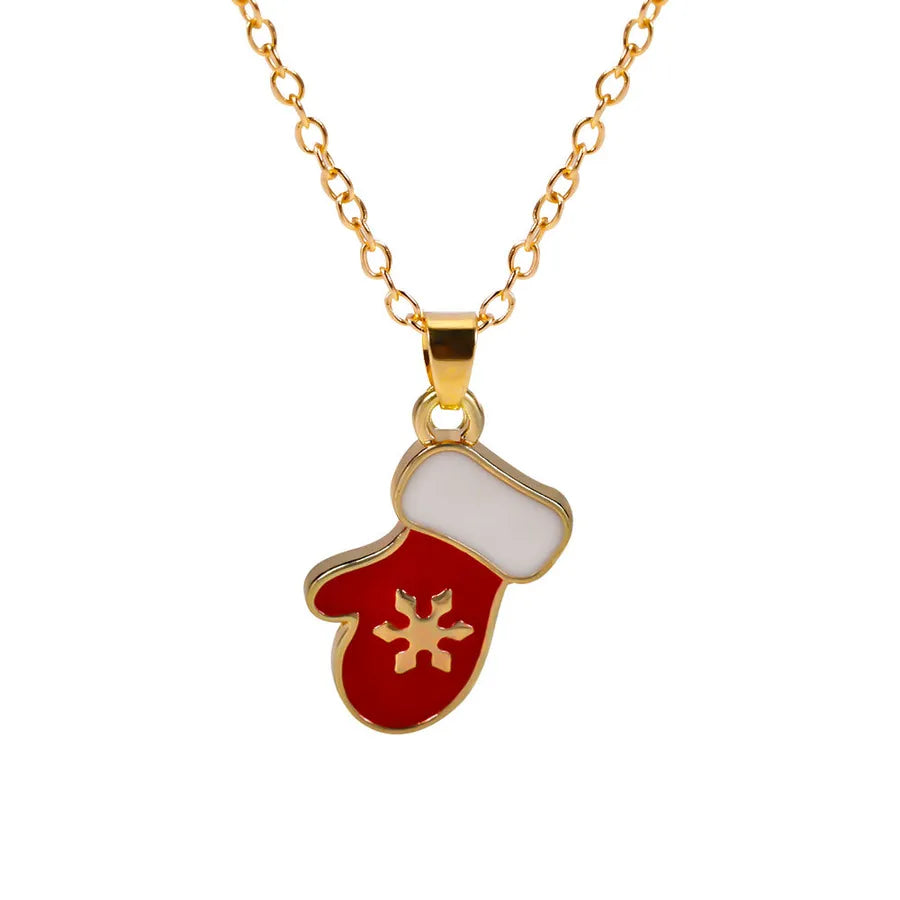 Christmas Themed Alloy Pendant Necklace With Bell Snowflake Design Geometric Pattern For Men And Women Christmas Tree Santa Claus Deer Stick