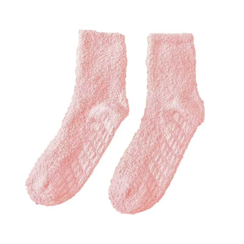 unisex casual solid color polyester crew socks a pair