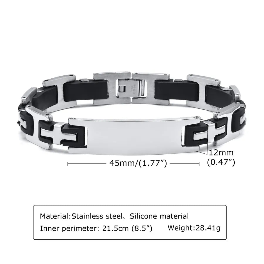 retro geometric cross stainless steel polishing men's bracelets 1 piece