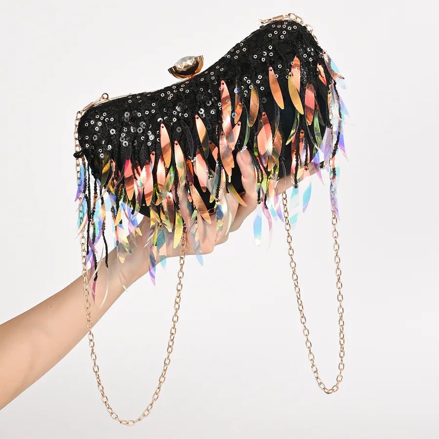 Polyester Geometric Sequins Rhinestone Square Evening Bags