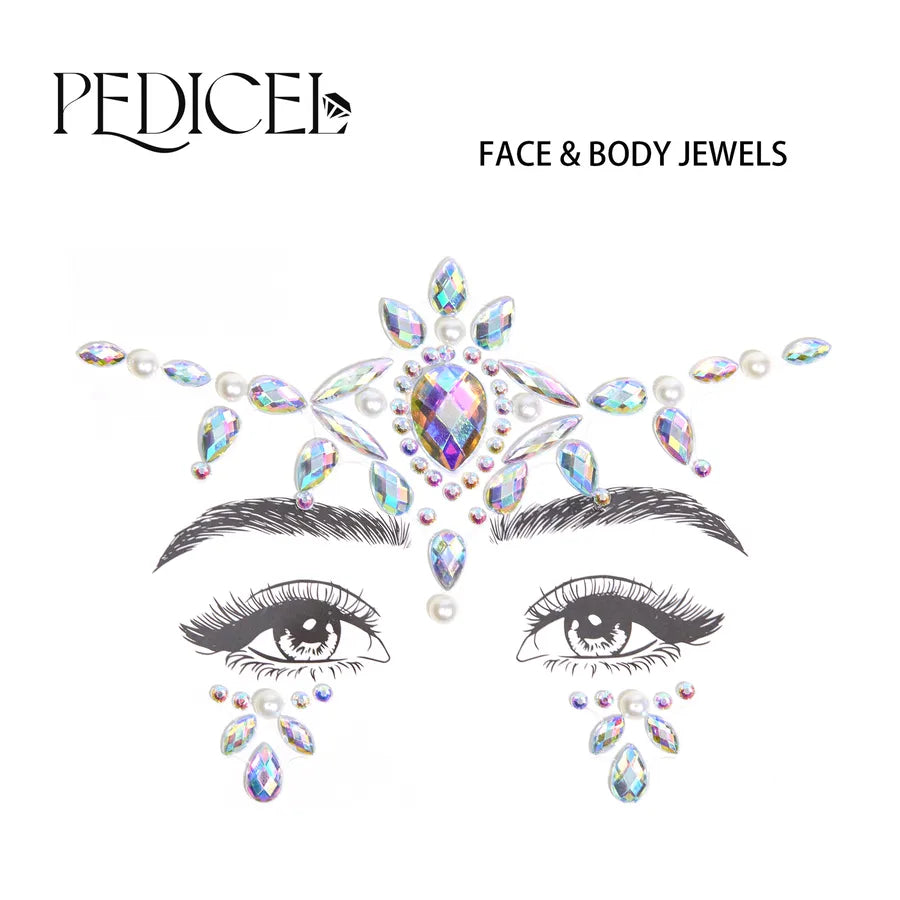 Multicolor Rhinestone Tattoos & Body Art 1 Piece