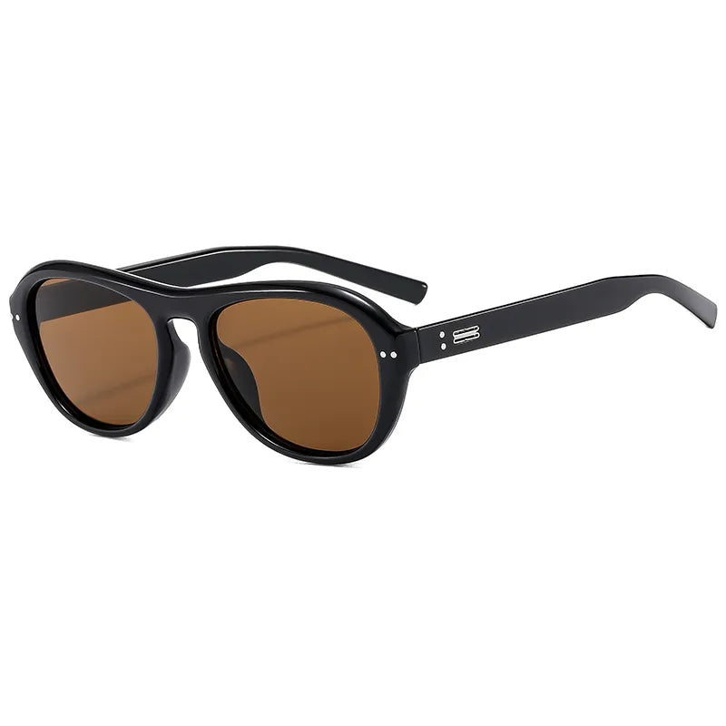 Simple Style Commute Solid Color Pc Oval Frame Full Frame Men's Sunglasses