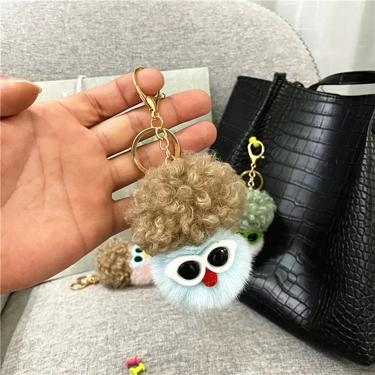 cute funny doll metal unisex bag pendant keychain