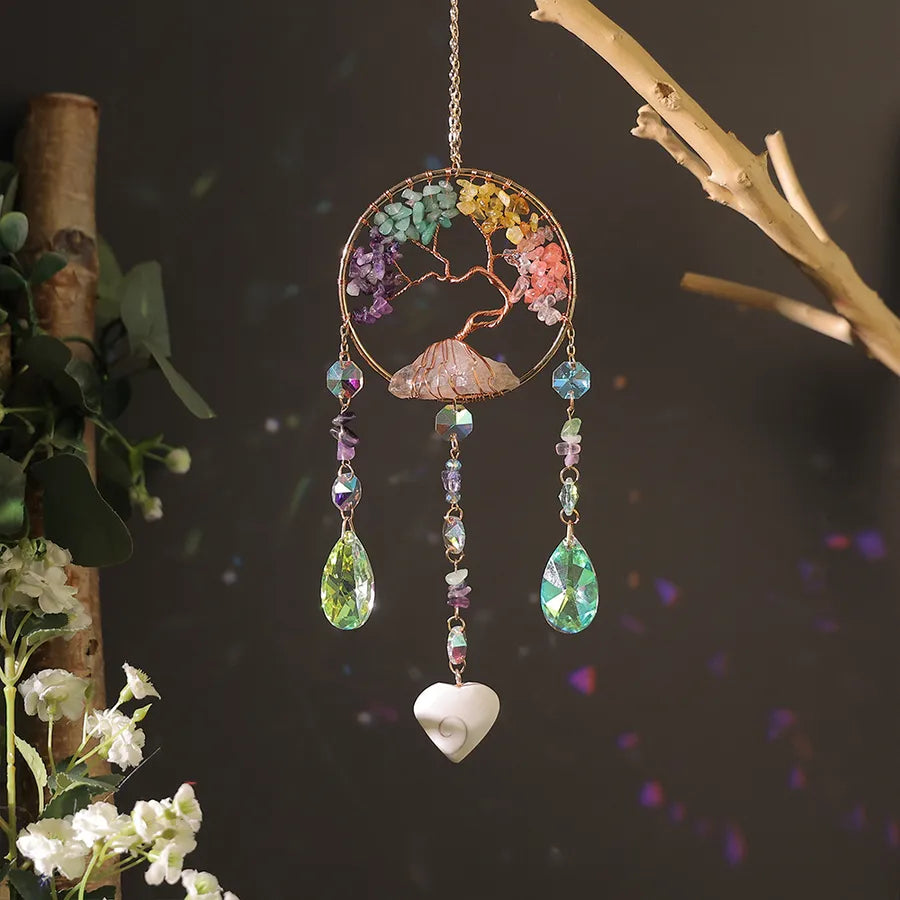 Valentine'S Day Birthday Romantic Life Tree Crystal gravel copper wire Dreamcatcher Wall Art