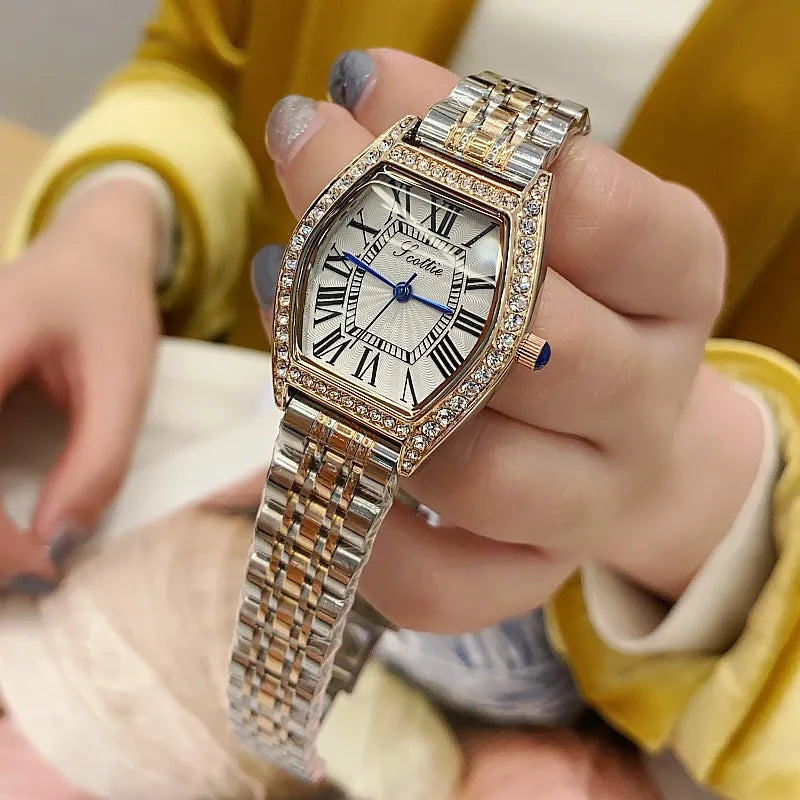 Retro Classic Style Solid Color Buckle Quartz Watch Women's Watches