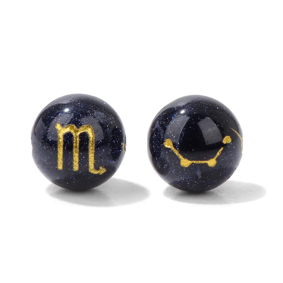 1 Piece Diameter 10mm Stone Constellation Beads