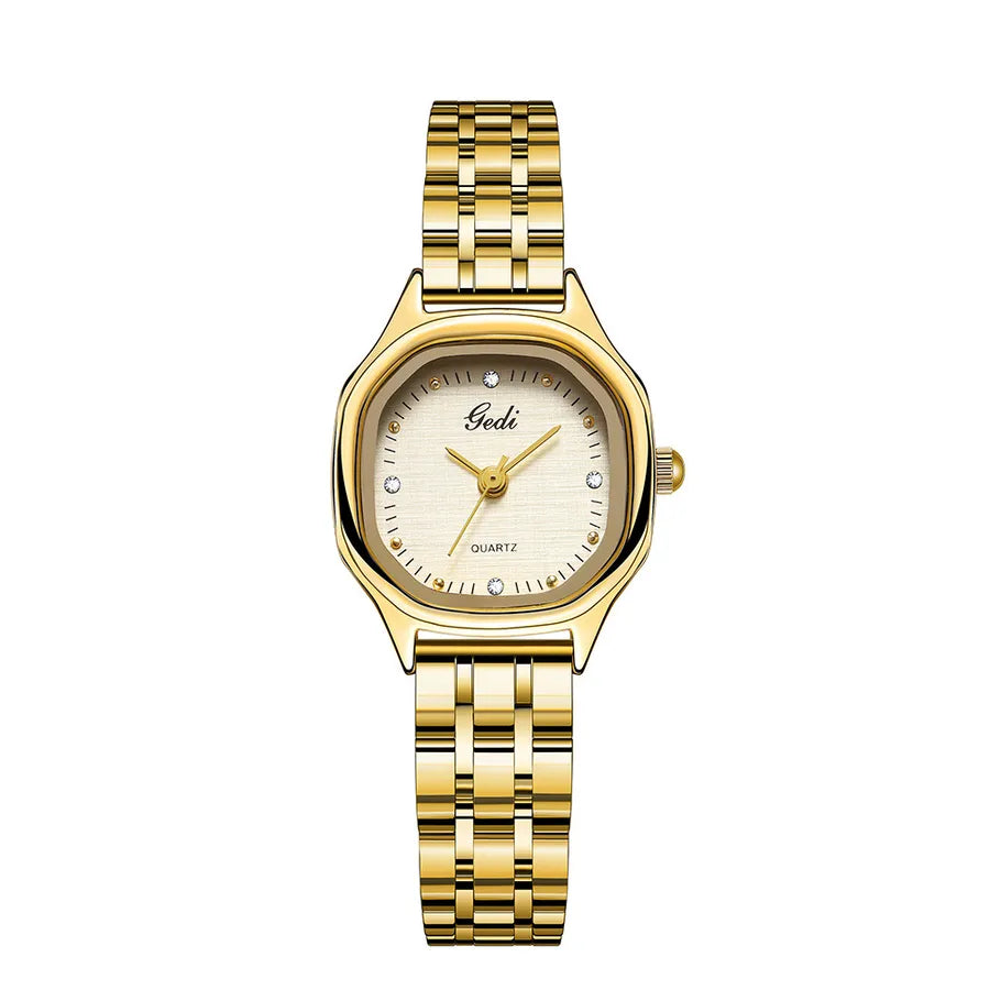 retro solid color butterfly double snap quartz women's watches
