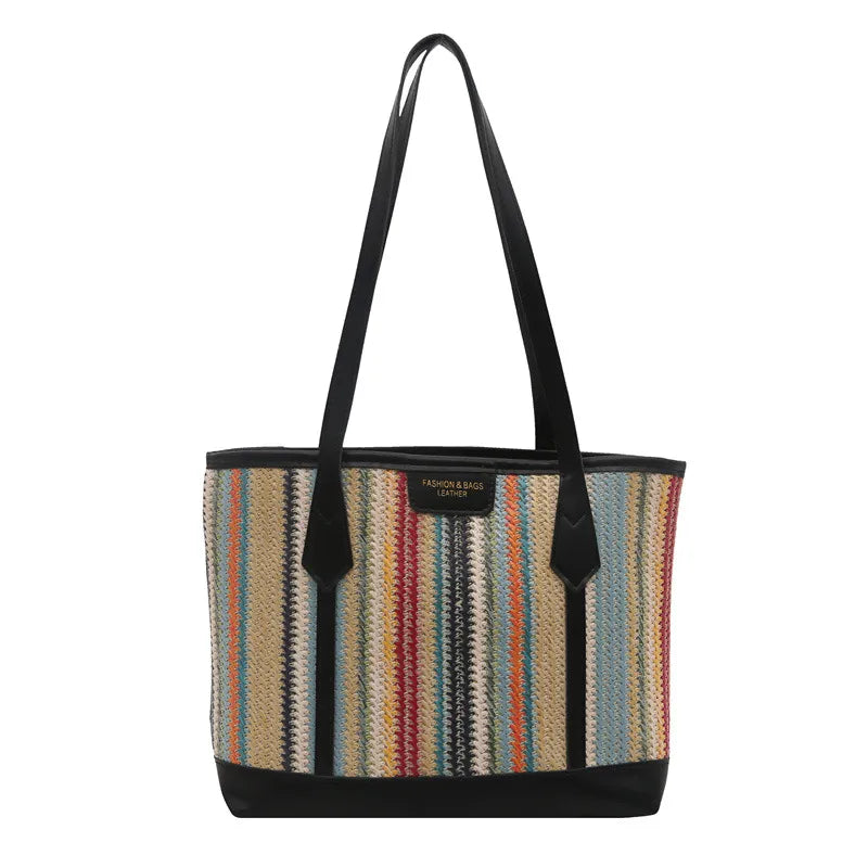 Straw Woven Large-Capacity Fashion Handbag  Summer New Woven Vegetable Basket This Year's Popular Western Style Tote Bag