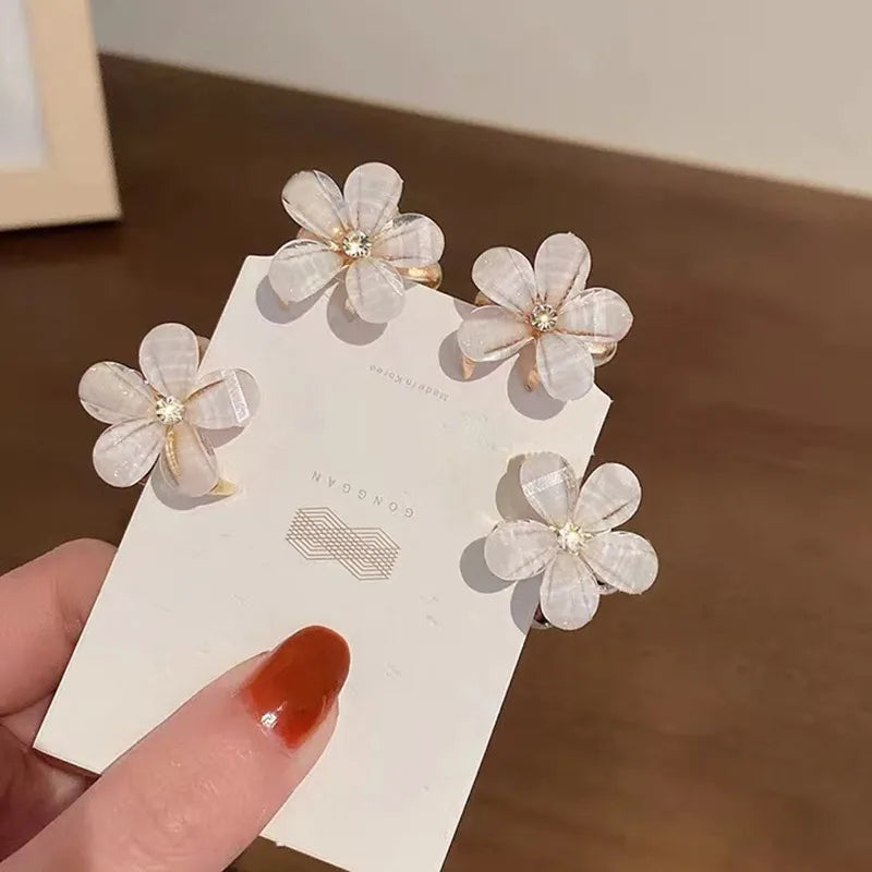 women's sweet flower alloy resin plating inlay rhinestones hair clip