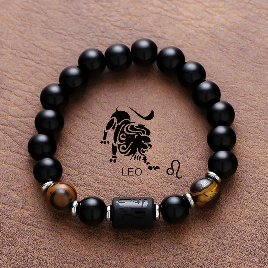 Vintage Style Simple Style Constellation Titanium Steel Plating Unisex Bracelets Men Beaded Bracelets