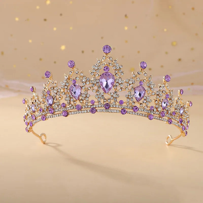 bridal water droplets alloy inlay rhinestones crown