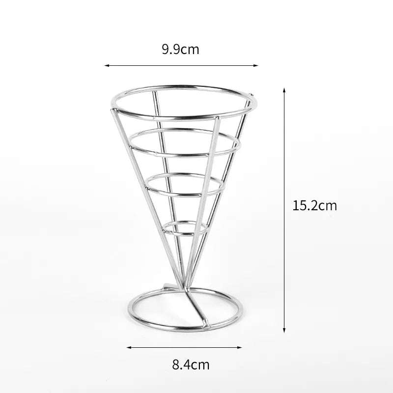 New creative tableware black four-piece four-head snack rack red four-head French fries rack stainless steel French fries rack