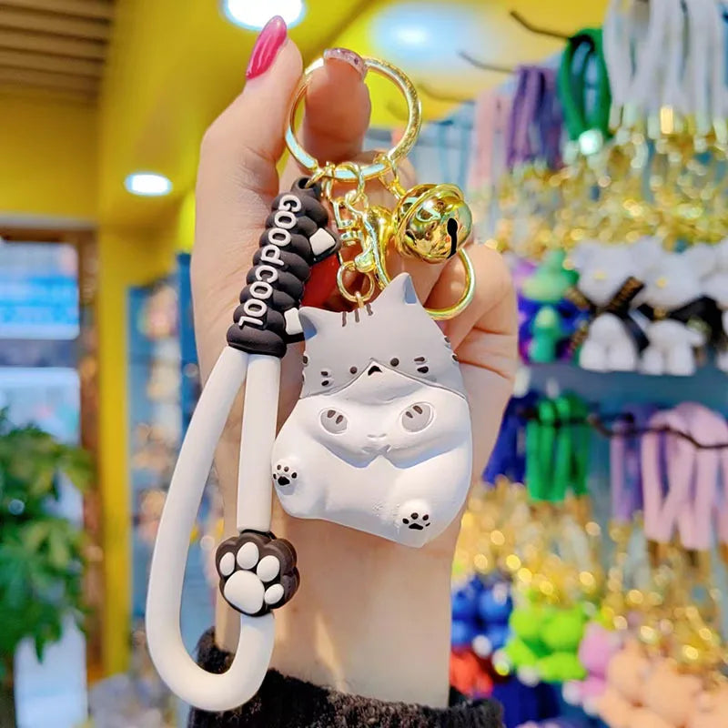 Adorable Resin Fat Cat Keychain Women's Cute Mobile Phone Lanyard Bag Hanging Doll Christmas Valentine's Day New Year Gift
