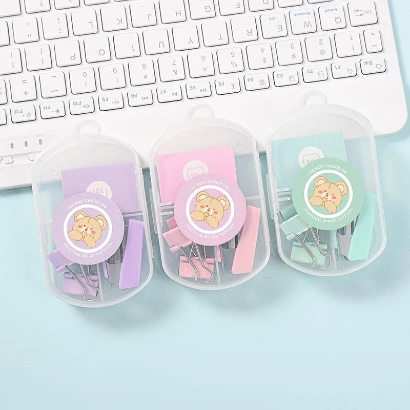 macaron color student stationery set creative drawing pin binding combination
